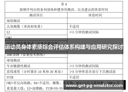 运动员身体素质综合评估体系构建与应用研究探讨