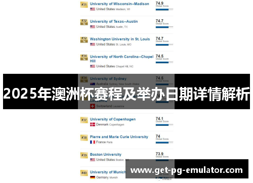 2025年澳洲杯赛程及举办日期详情解析 2025年澳洲杯赛程及举办日期详情解析